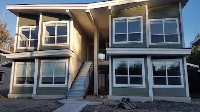 Tla-o-qui-aht First Nations repurposed shipping containers and turned them into 21 rental units for its members. (CNW Group/Indigenous Services Canada)