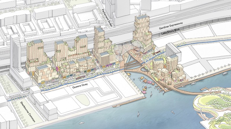 property taxes, A rendering of Sidewalk Labs’ proposed tall-timber district on the Toronto Waterfront. Image via Sidewalk Toronto.