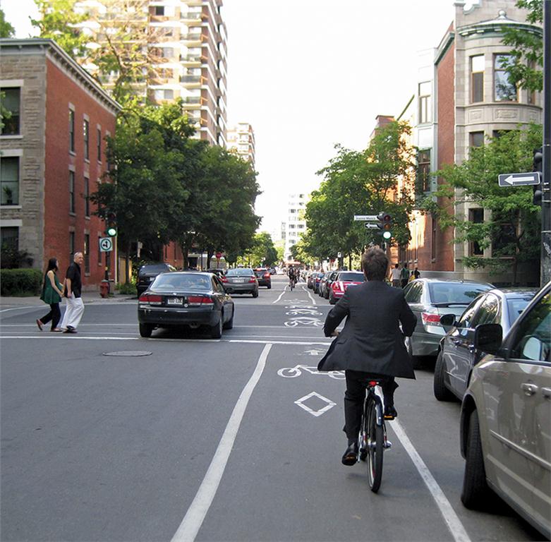 A commuter on Bixi travels along the Milton Street bike lane in the Plateau district of Montreal. The shared city bicycle program was created under former city mayor Grald Tremblay, while borough mayor Luc Ferrandez has championed the local network of designated lanes. Alanah Heffez