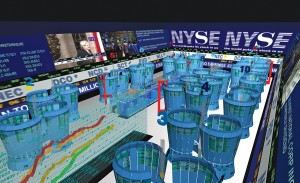 Asymptote's Virtual Trading Floor sought to transform the New York Stock Exchange trading floor into a real-time infographic tool.