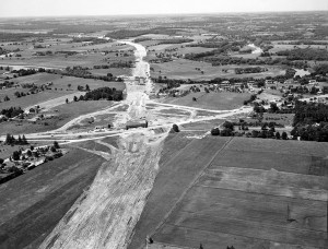 Modernization took hold of the region in a dramatic manner when Highway 401 was constructed, as seen in this view from 1960.