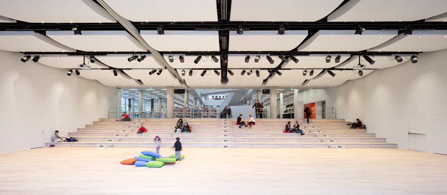 A view of the multi-functional performance space.
