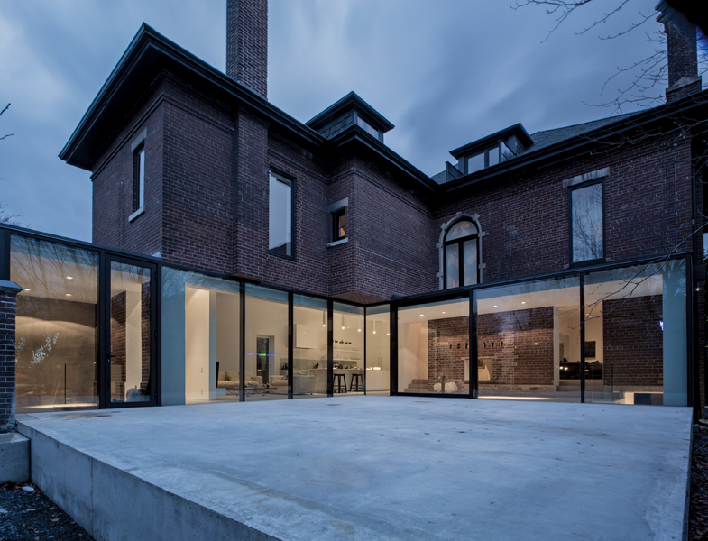 street house at dusk
