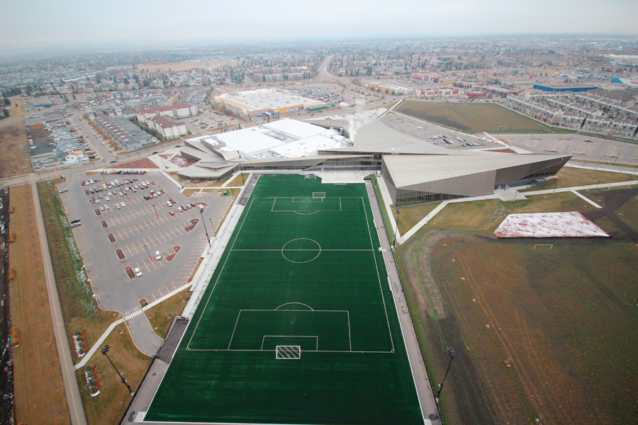 Aerial view of Clareview Community Recreation Centre. Photo by City of Edmonton