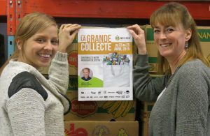 Mmes Isabelle Plante, chef pâtissière au Cosmos et au Centre de congrès et d’expositions de Lévis, ainsi que marraine d’honneur de la 20e Grande Collecte et Élaine Côté, directrice générale de Moisson Québec. © photo: courtoisie