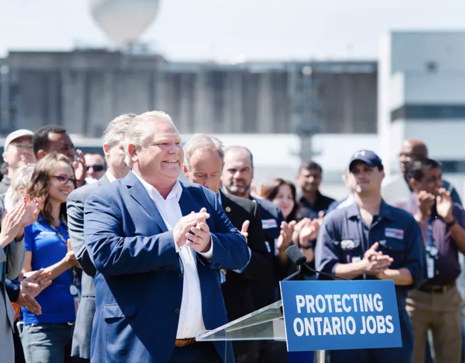 Ontario Premier Doug Ford announces his plan to keep the Pickering Nuclear Generating Station in operation until 2024, in this June 2018 photo. (THE CANADIAN PRESS/Nathan Denette)