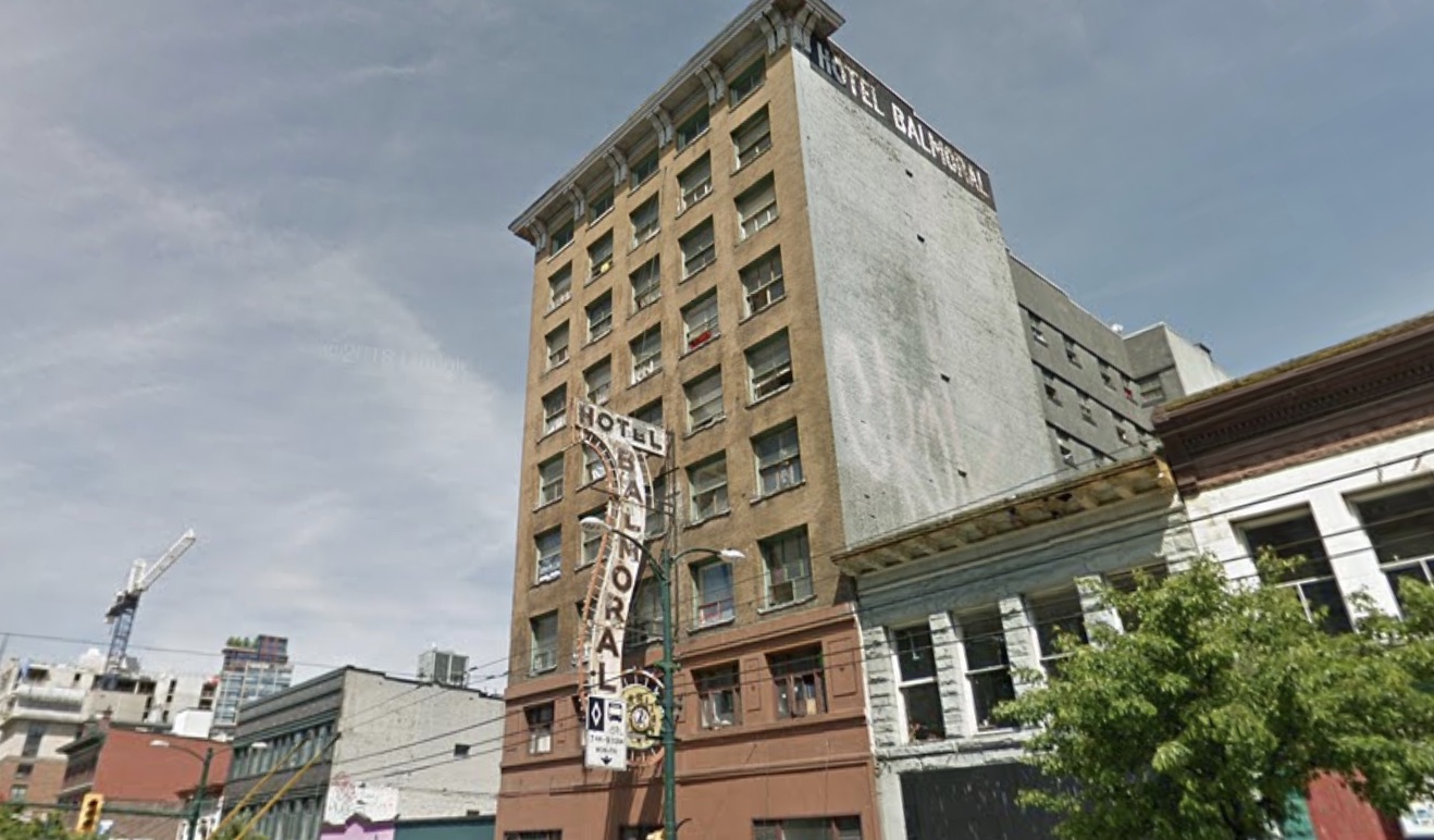 Downtown Vancouver's Balmoral Hotel. Image via Google Maps.