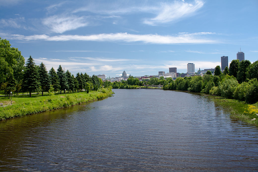 The Saint-Charles River in Quebec City. Photo by Jstremblay via Wikimedia Commons.