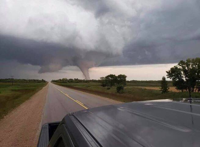 Manitoba's early August tornado tested emergency preparedness, with alerts failing. Photo by Brandon Houck via Twitter.