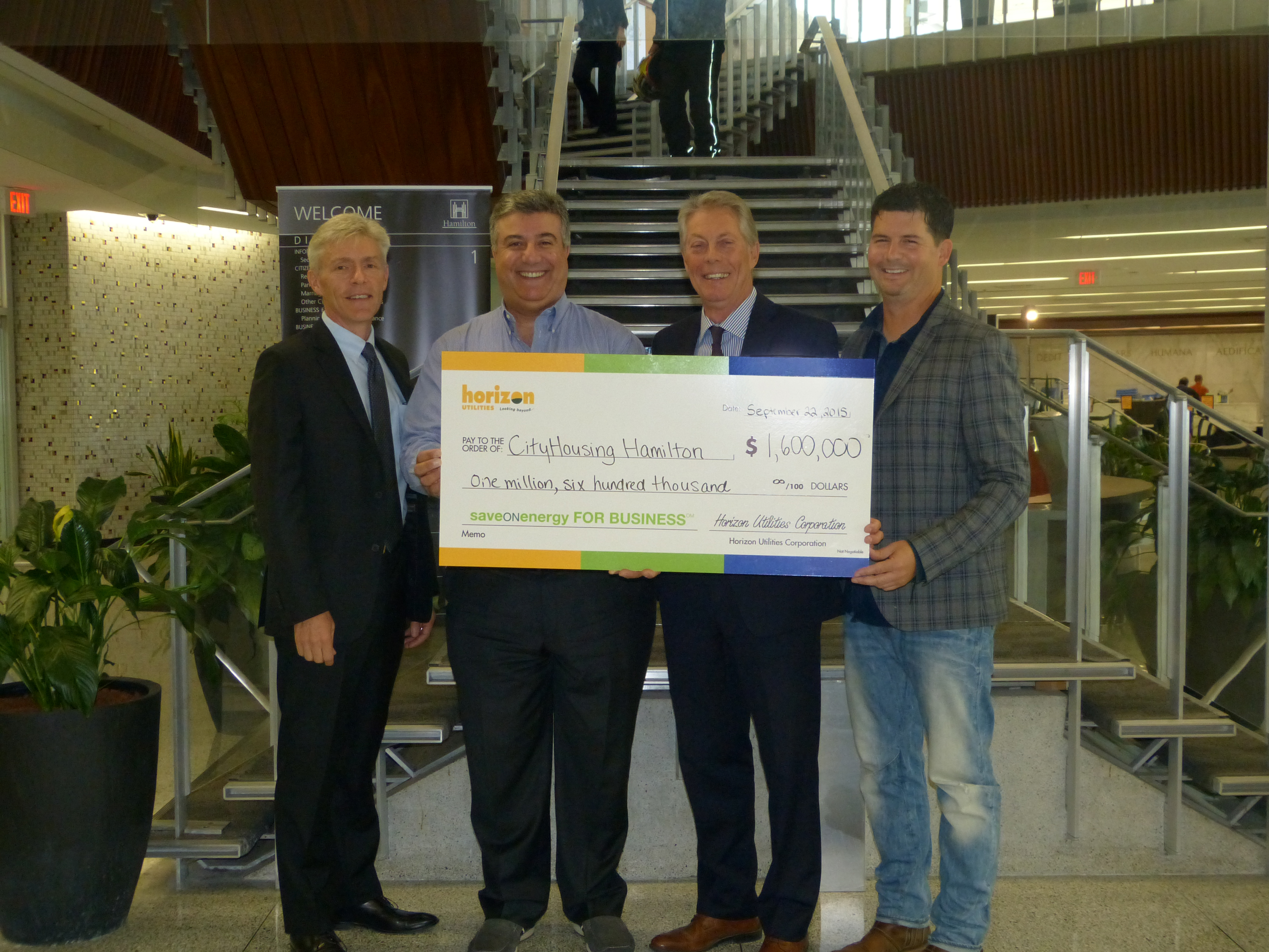 Horizon Utilities presents 1.6 million saveONenergy incentive for