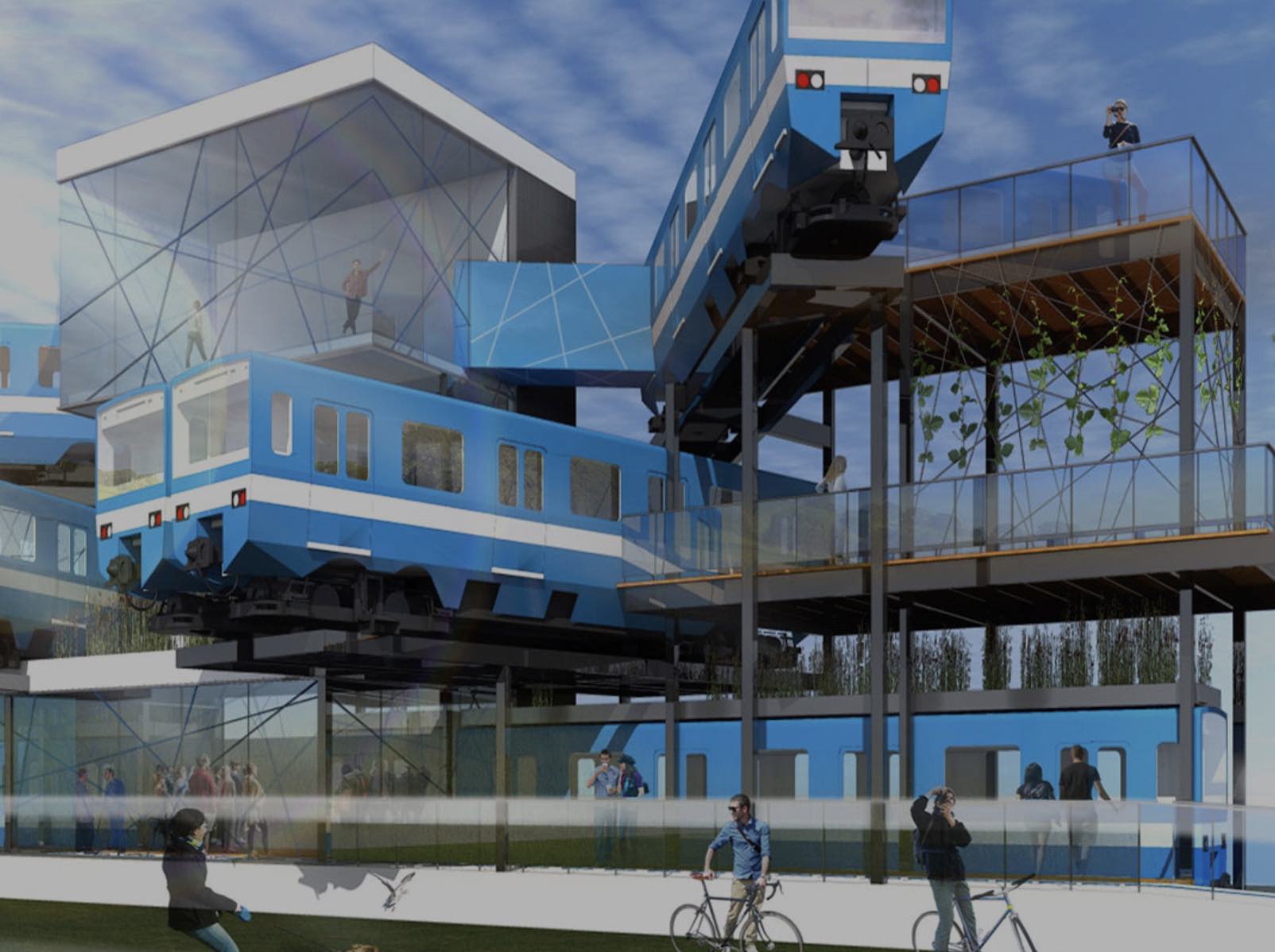 A rendering of Project MR-63, subway cars
