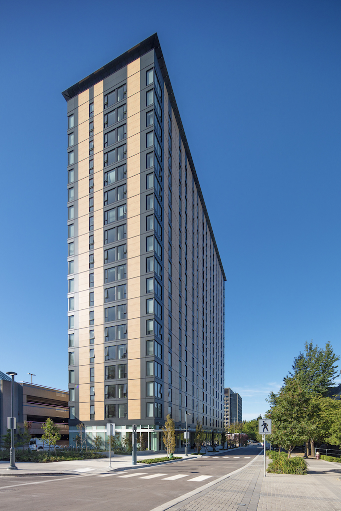 The 18-storey Brock Commons Tallwood House is considered the world’s tallest mass-timber building, for now. Photo by Michael Elkan.