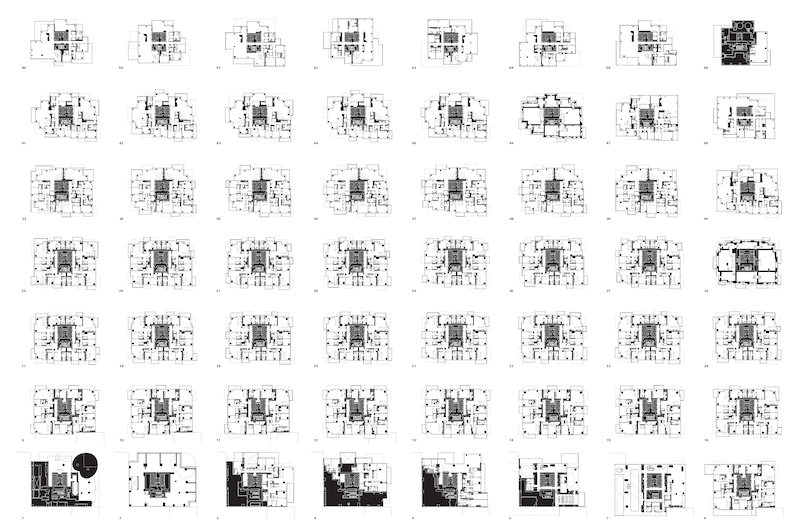Herzog & de Meuron (Basel, est. 1978). 56 Leonard Street, New York, New York, USA. 2006–2008. Floor plans. Digital drawing files. The Museum of Modern Art, New York. Gift of the Jacques Herzog and Pierre de Meuron Kabinett. Photo © Jacques Herzog und Pierre de Meuron Kabinett, Basel.