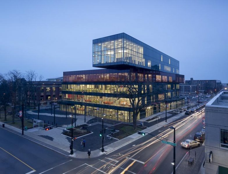 The Halifax Central Library, Winner of a 2016 Governor General's Medal in Architecture. The library is composed of stacked boxes that recall a pile of books.