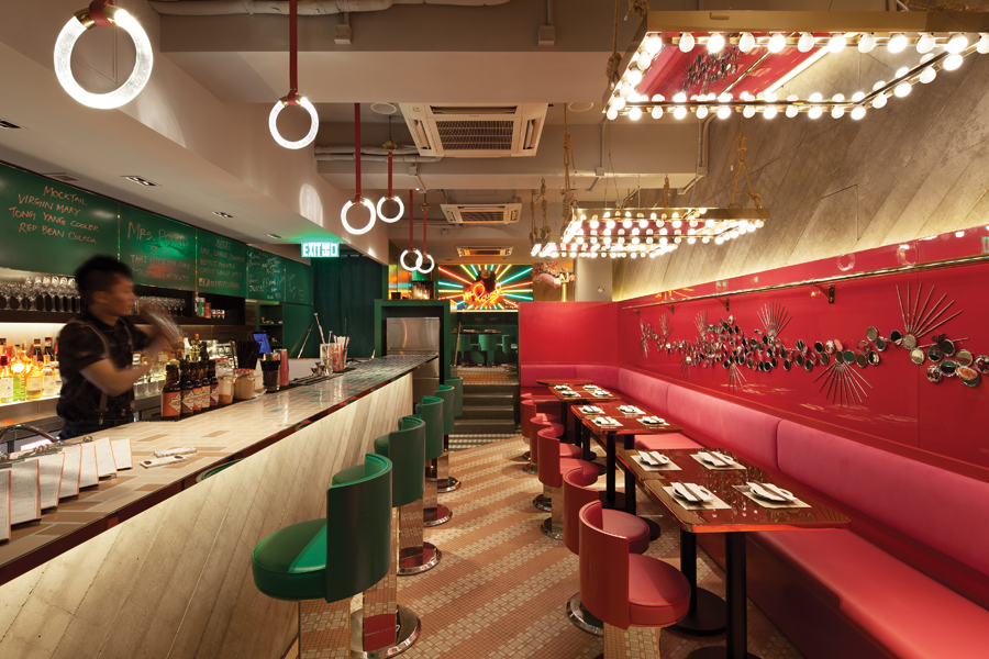 The retro interior of Mrs. Pound is packed with colourful and narrative-rich details.