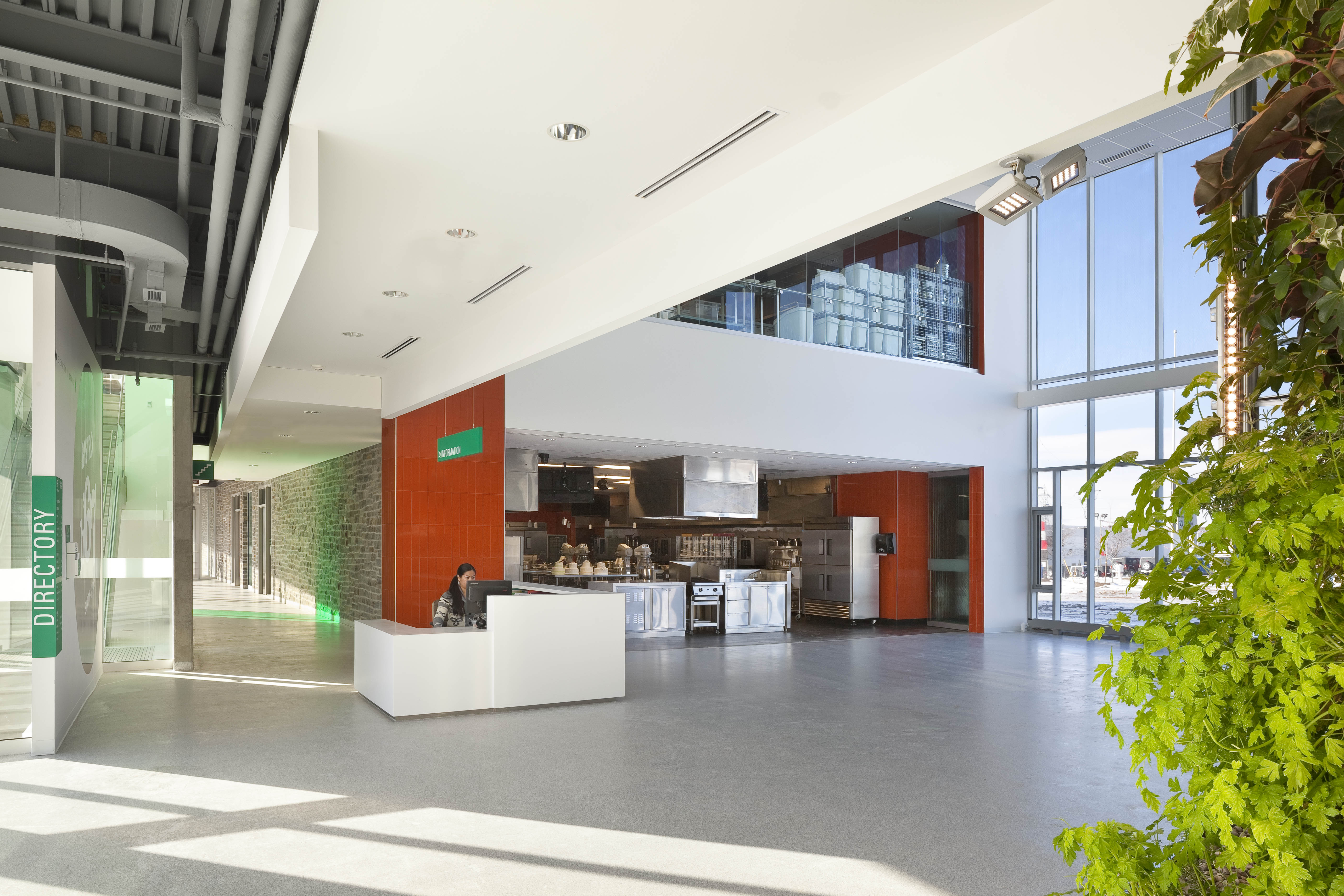 Reception area view.