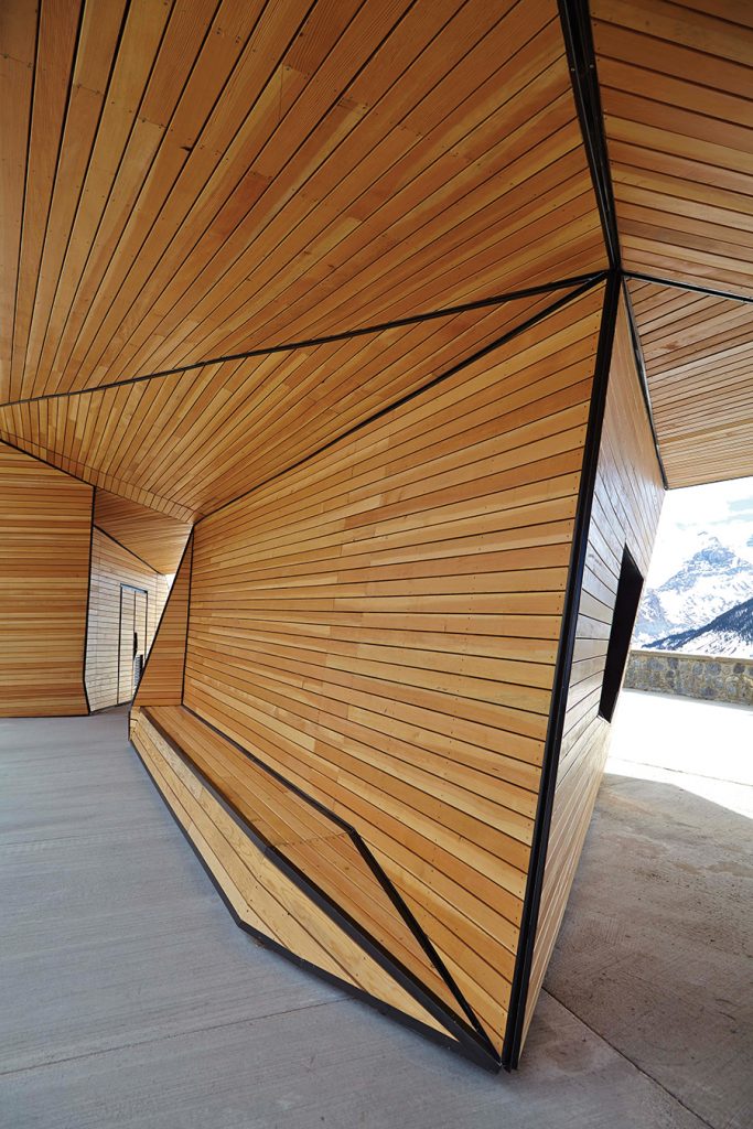 A view of the dropoff pavilion.