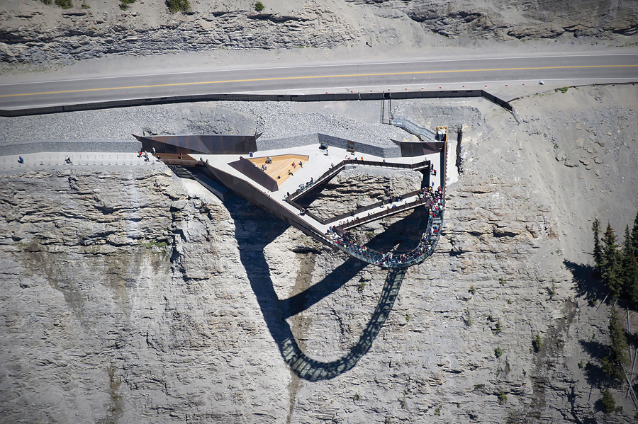 The Skywalk Vista cantilevers daringly over a glacial gorge.