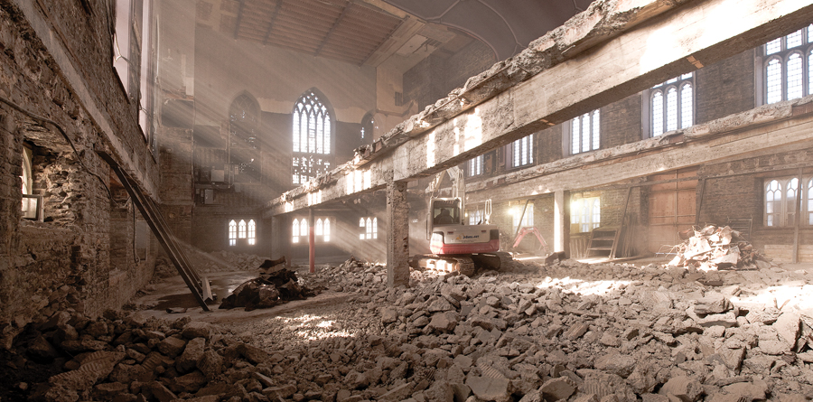 The former church was gutted as part of the renovation. Photo: Chevalier Morales Architectes.