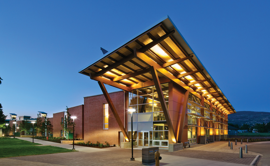 HDR’s Jim Pattison Centre at Okanagan College targets net zero energy. Photo by Ed White Photographics