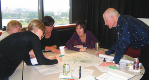 Roger du Toit, right, works with collaborators at a consultation session for Carleton University’s new master plan.