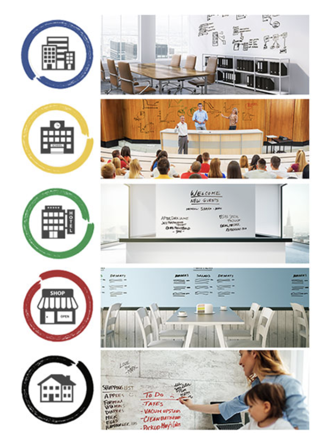 Some of the many applications for Notable by Benjamin Moore