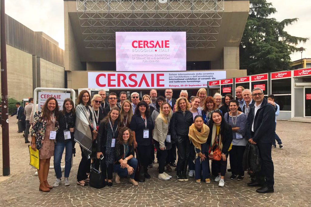 The Italy Tile Competition group at Cersaie 2017. Photo via Ceramics of Itality