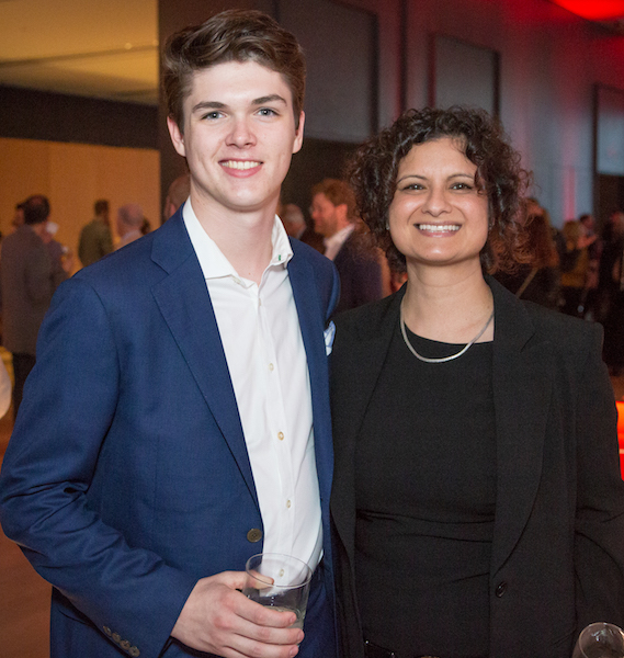 University of Western Ontario freshman, bass-guitar player and lawyer aspirant Kiefer Hayward, son of Rebecca Nienkamper and New York photographer Blaise Hayward; and his aunt, Priya Arora, Rebecca’s sister-in-law and executive director, Capital Markets, CIBC.