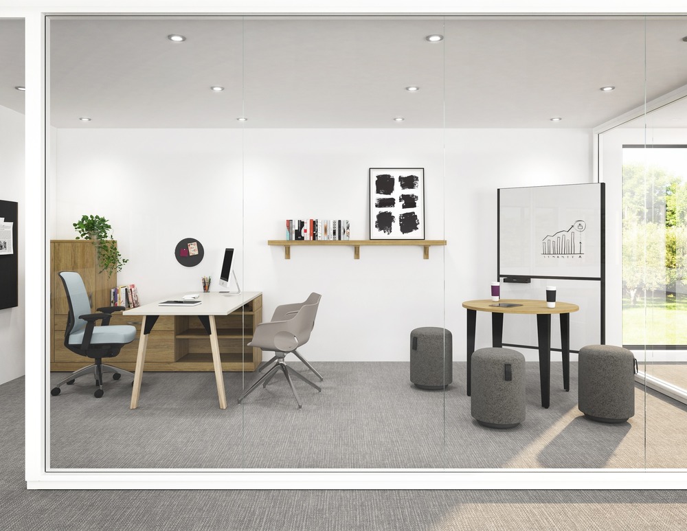 A complete workspace by Artopex: from architectural walls to furniture. Artopex is a partner of EMBLM