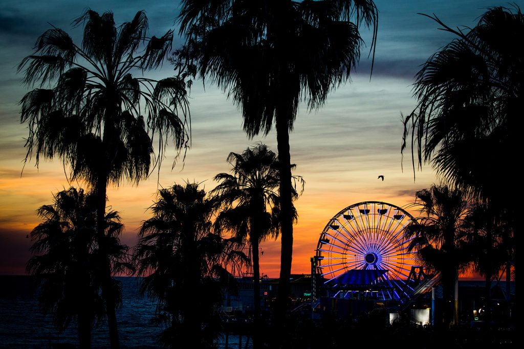Sunset over the Santa Monica Pier