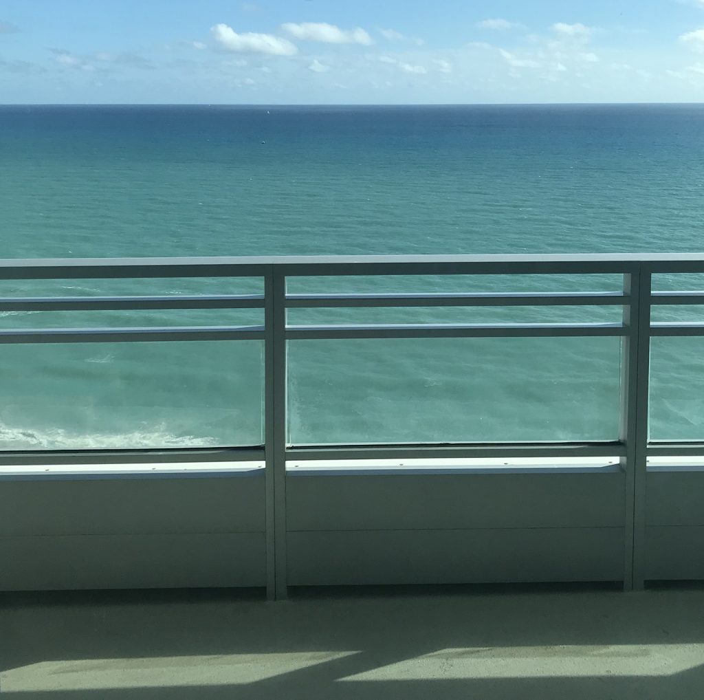 View of the ocean from a boat.