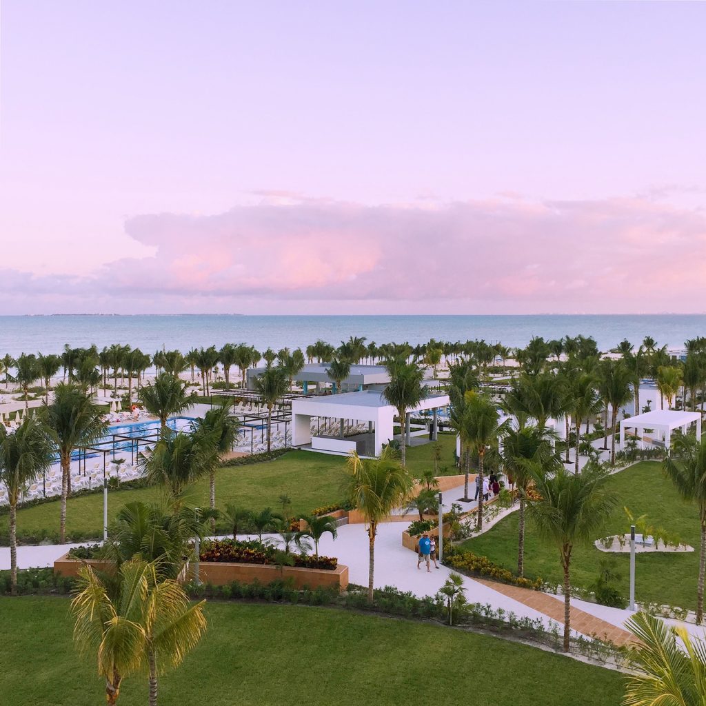 A sunset,view looking out over the Riu Dunamar's beachfront.