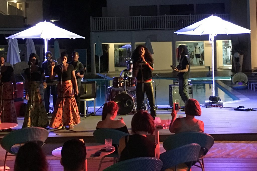 pool Bob Marley cover band Azul Beach Resort Negril Jamaica Seven Mile Beach