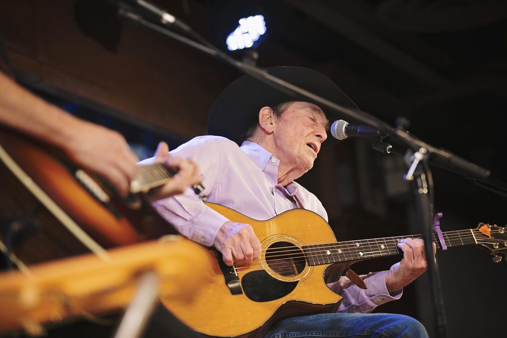 85-year-old Canadian folk artist Ian Tyson performs before a sold-out crowd at the Western Folklife Center’s G Three Bar Theatre.