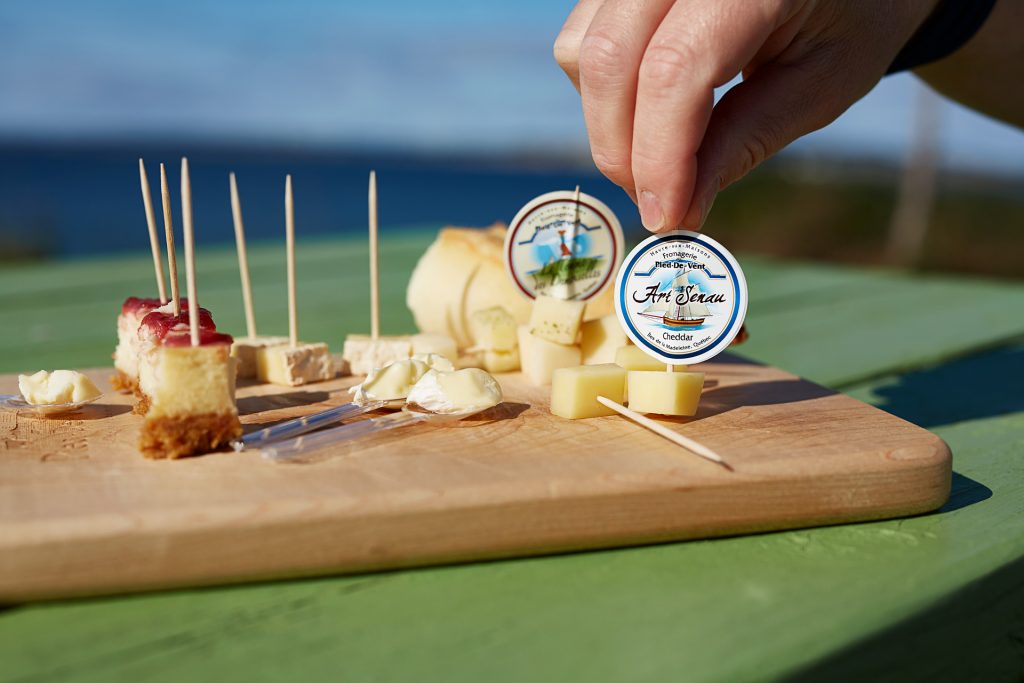 Cheese platter, Fromagerie du Pied-de-Vent, Magdalene Islands