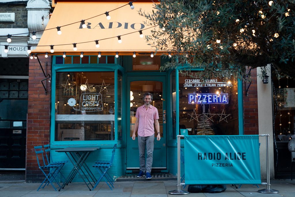 Radio Alice, pizza, Clapham, London