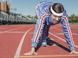 man about to run