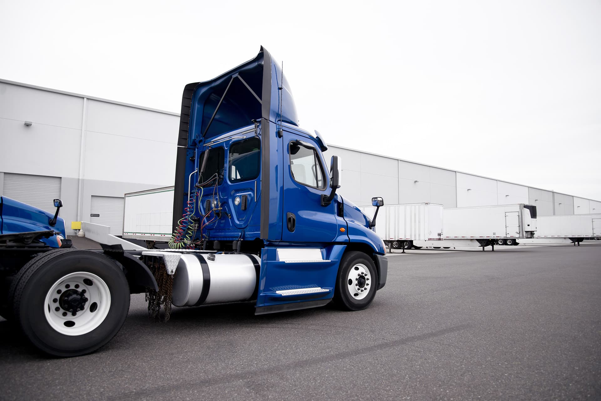 Semi tractor trailer warehouse with professional insurance