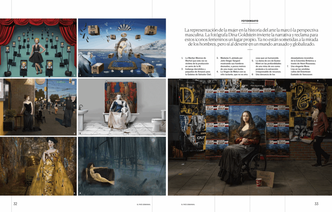 Feature of Artist DINA GOLDSTEIN in El Pais Spain Magazine MISTRESSPIECES