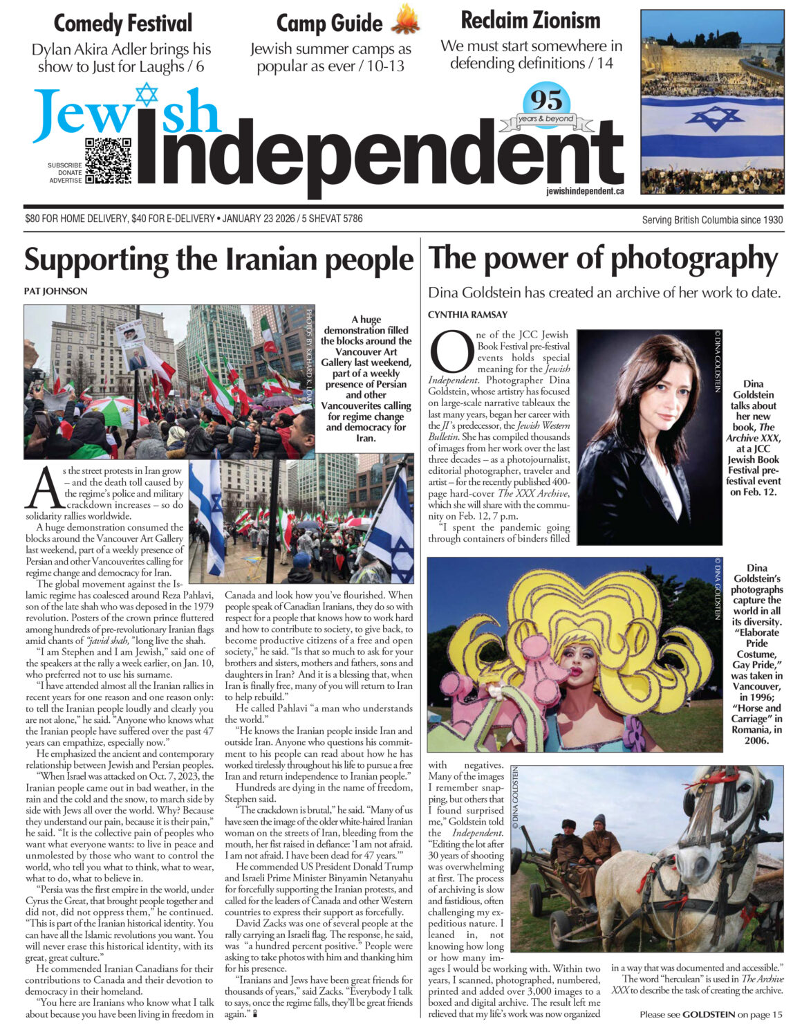 Photographer Dina Goldstein is featured on the cover of the Jewish Independent with a story about the XXX Archive.