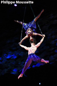 Catherine Audy et Alexis Trudel (numéro de sangle dans les airs)
