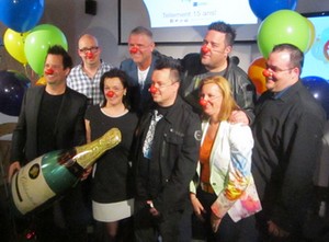 Équipe à la conférence de presse