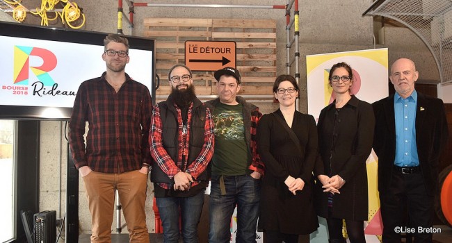 Simon Lepage/Nuage en pantalon, Sera & Horg, Isabelle Hubert/la compagnie dramatique du Québec, Julie-Anne Richard, directrice générale et Jacques Pineau, président de RIDEAU et directeur général et artistique, Spect’Art Rimouski
