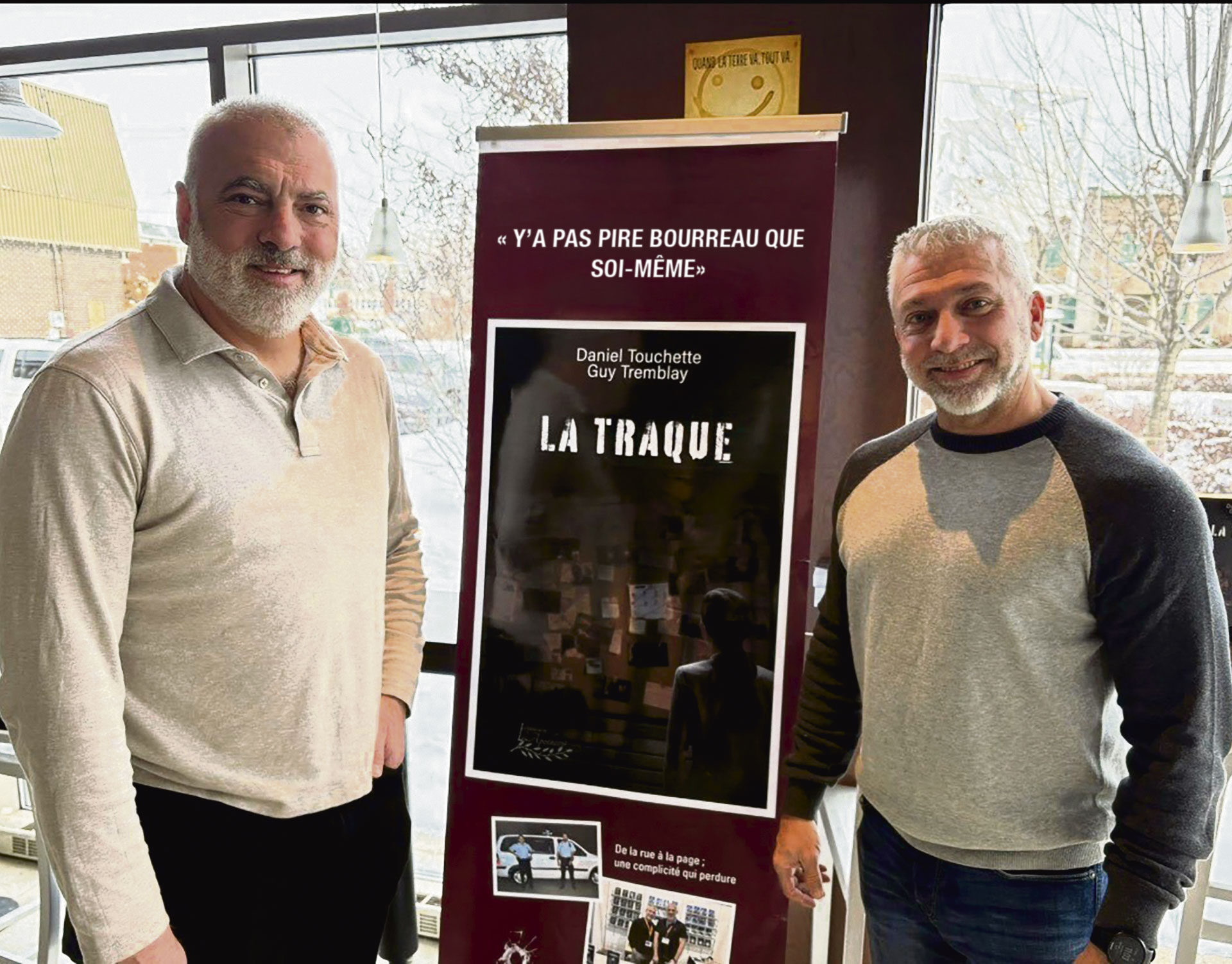 Daniel Touchette et Guy Tremblay ont écrit conjointement La Traque. (Photo gracieuseté)