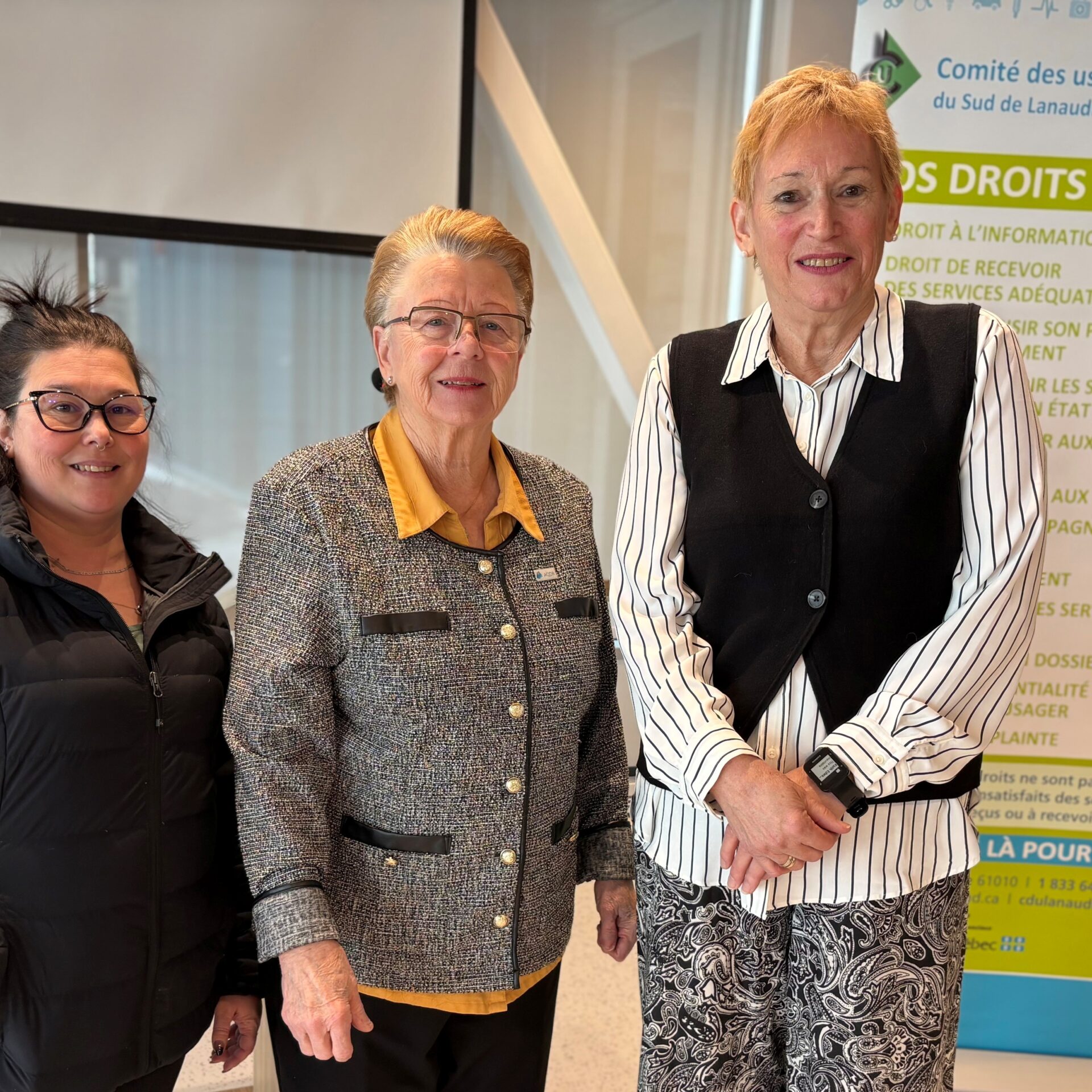 Kate Ferron, Huguette Plouffe et Louise Henrichon. (Photo Médialo - Marie-Christine Gaudreau) 
