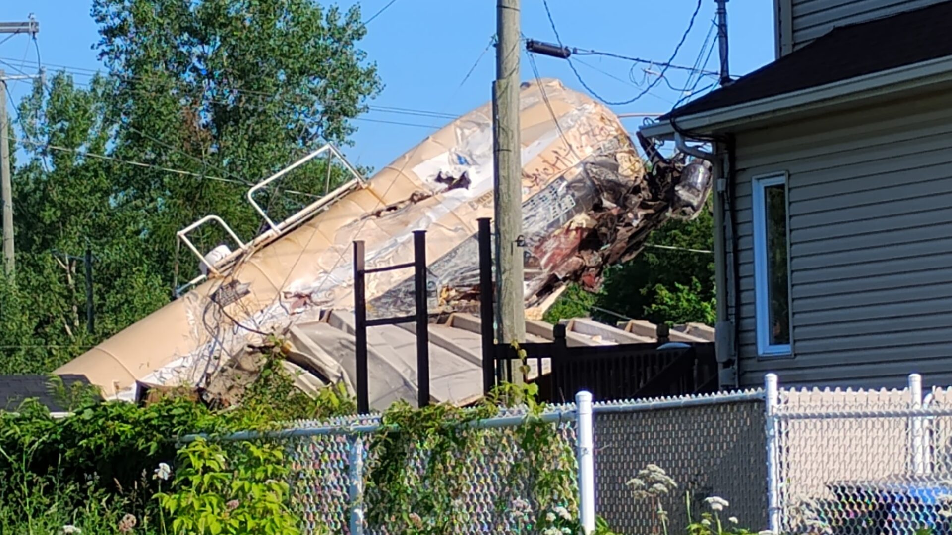 Un déraillement de train dans le secteur Le Gardeur à Repentigny. Photo Gracieuseté.