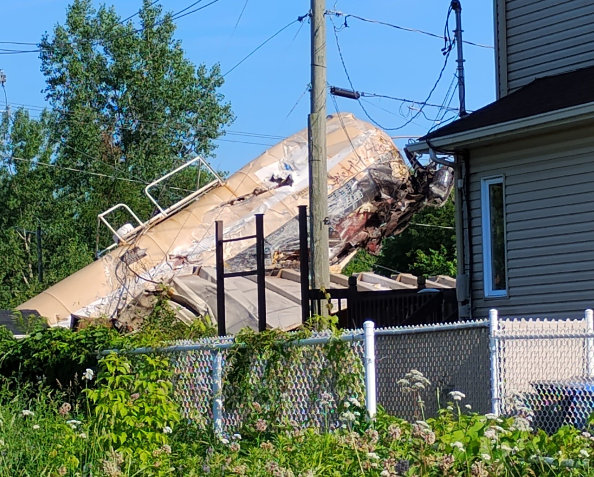 Un déraillement de train dans le secteur Le Gardeur à Repentigny. Photo Gracieuseté.