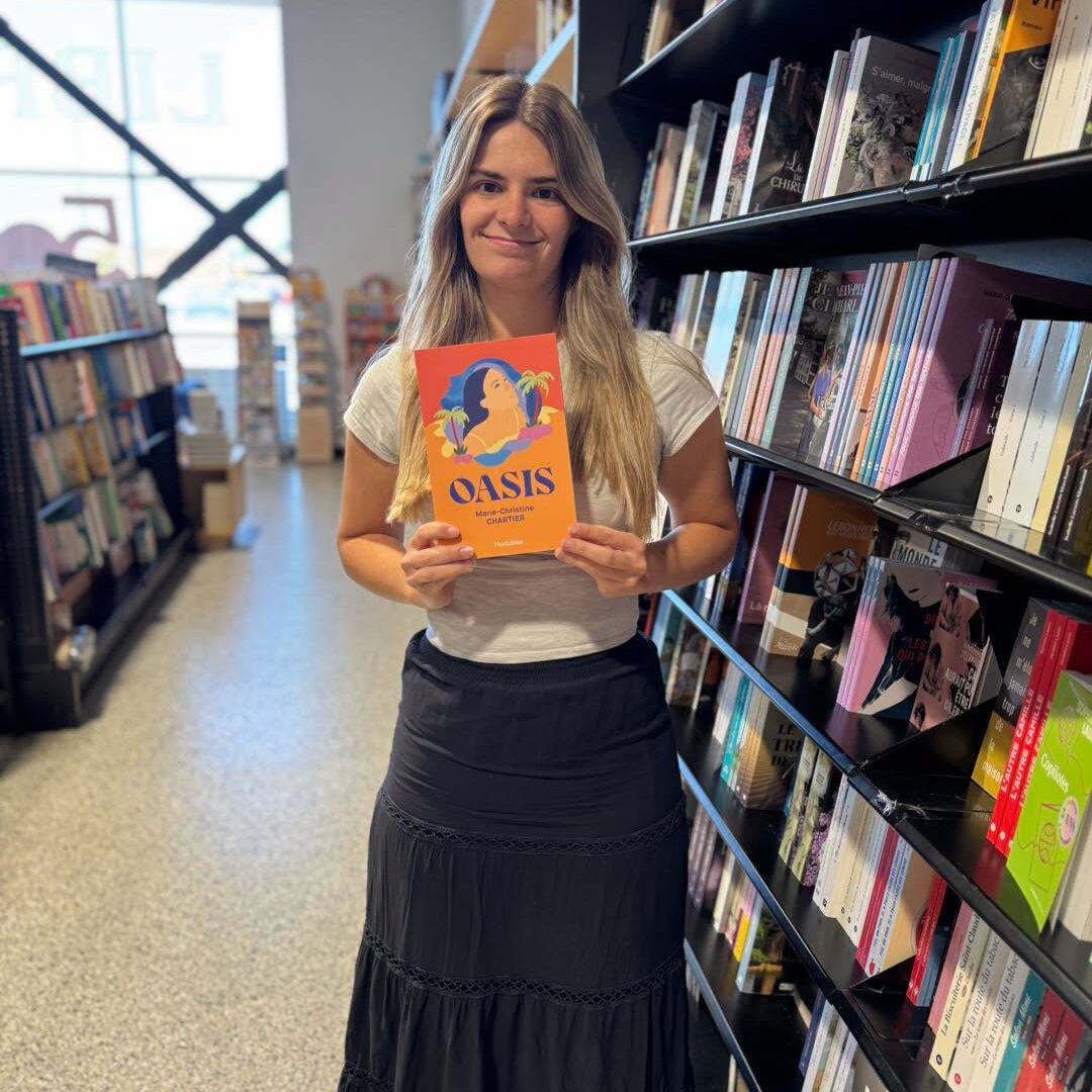 Claudia de la Librairie Raffin recommande Oasis de l’auteure Marie-Christine Chartier. Photo gracieuseté.