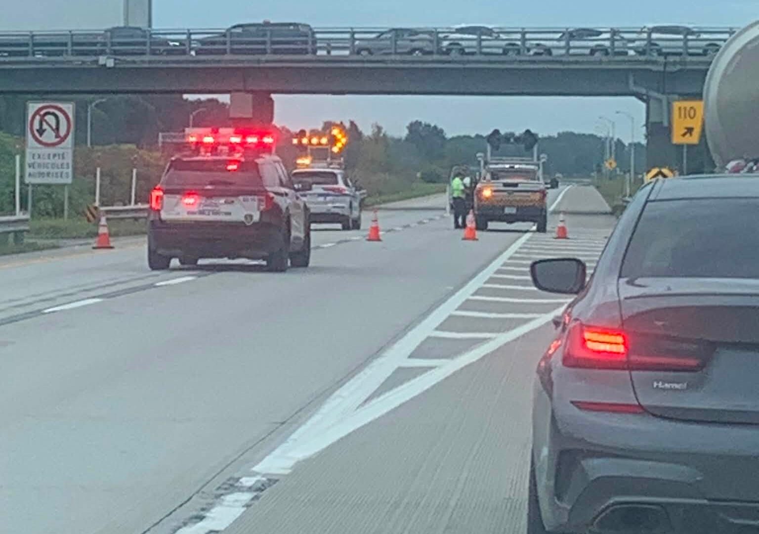 De la congestion sur l'autoroute 40 ouest Photo gracieuseté Groupe du Nouveau Spotted Repentigny.