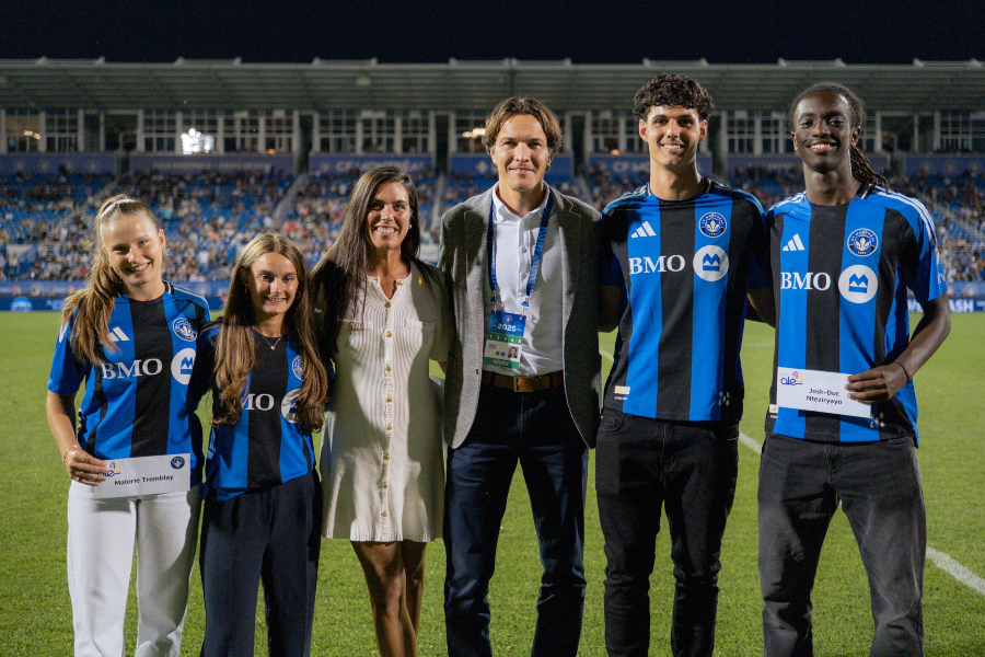 Malorie Tremblay, Charlotte Baptista, Marie-Eve Desrochers, Gabriel Gervais, Gabriel Hoffmeister Pandolfo et Josh-Duc Nteziryayo. (Photo Sportcom)